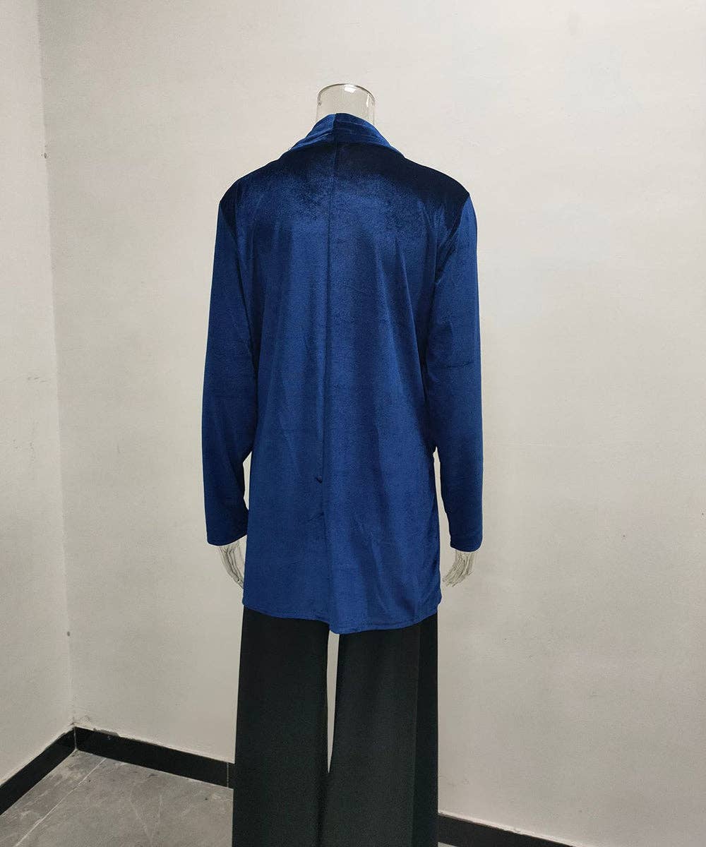 Aria Romance - Wholesale Coat - Women's - Lapel Collar Draped Open Coat18