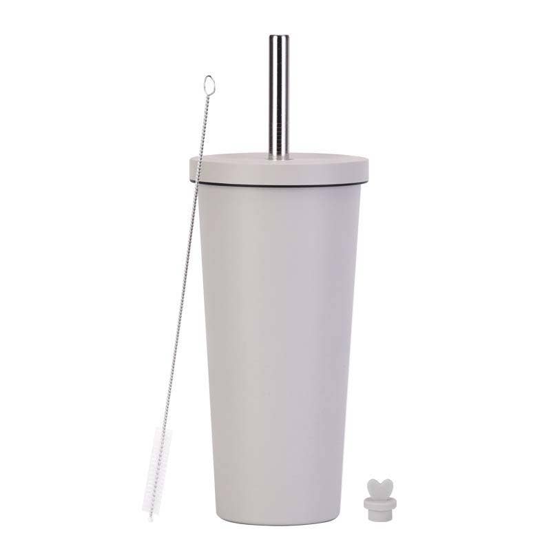 Candles Meta - Wholesale Insulated Mug/Tumbler - 710ml Silid Color Milk Tea Stainless Steel Cup with Straw13