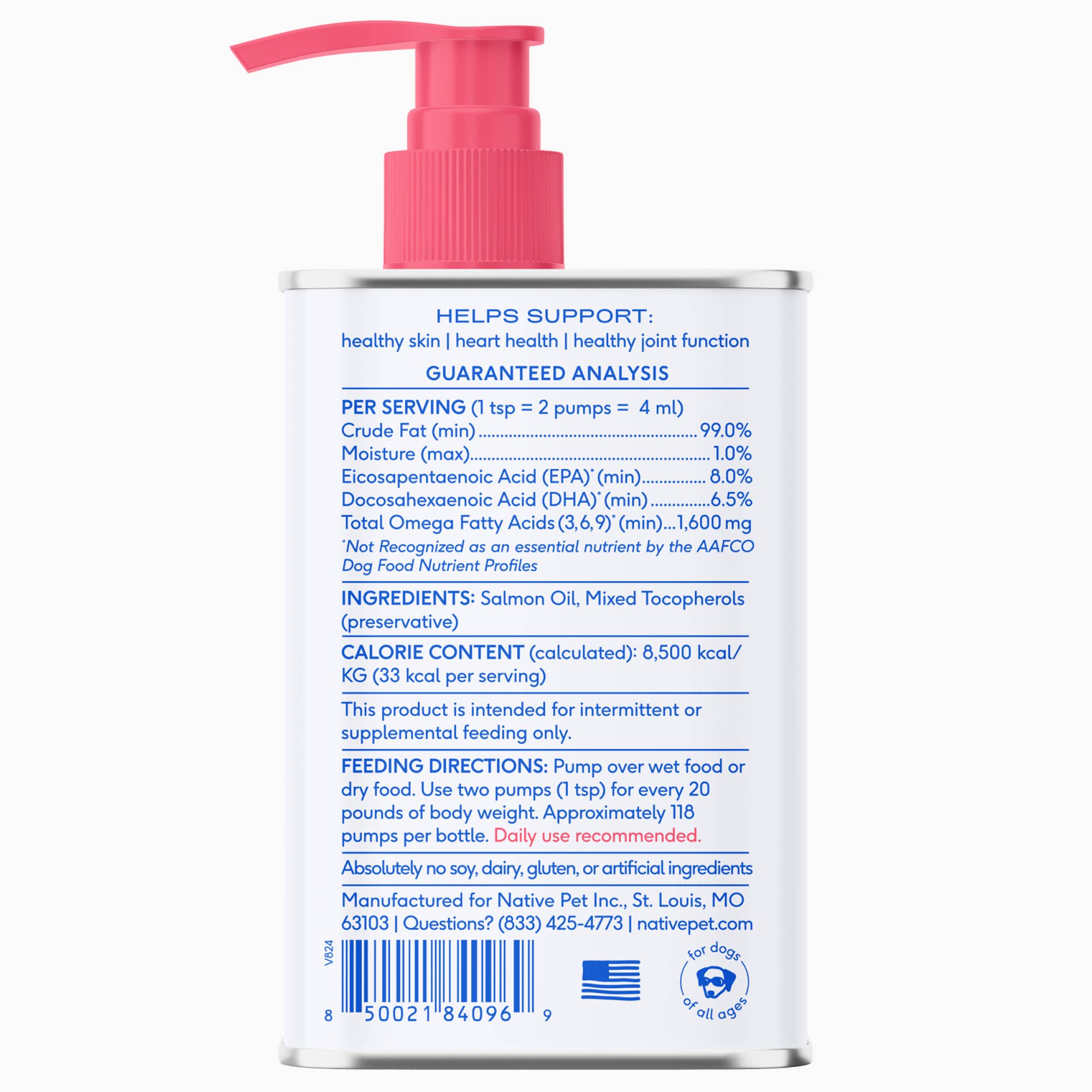 Native Pet - Wholesale Pet Supplement - Cat/Dog - Wild-Caught Alaskan Sockeye Salmon Oil, Skin & Coat Health7