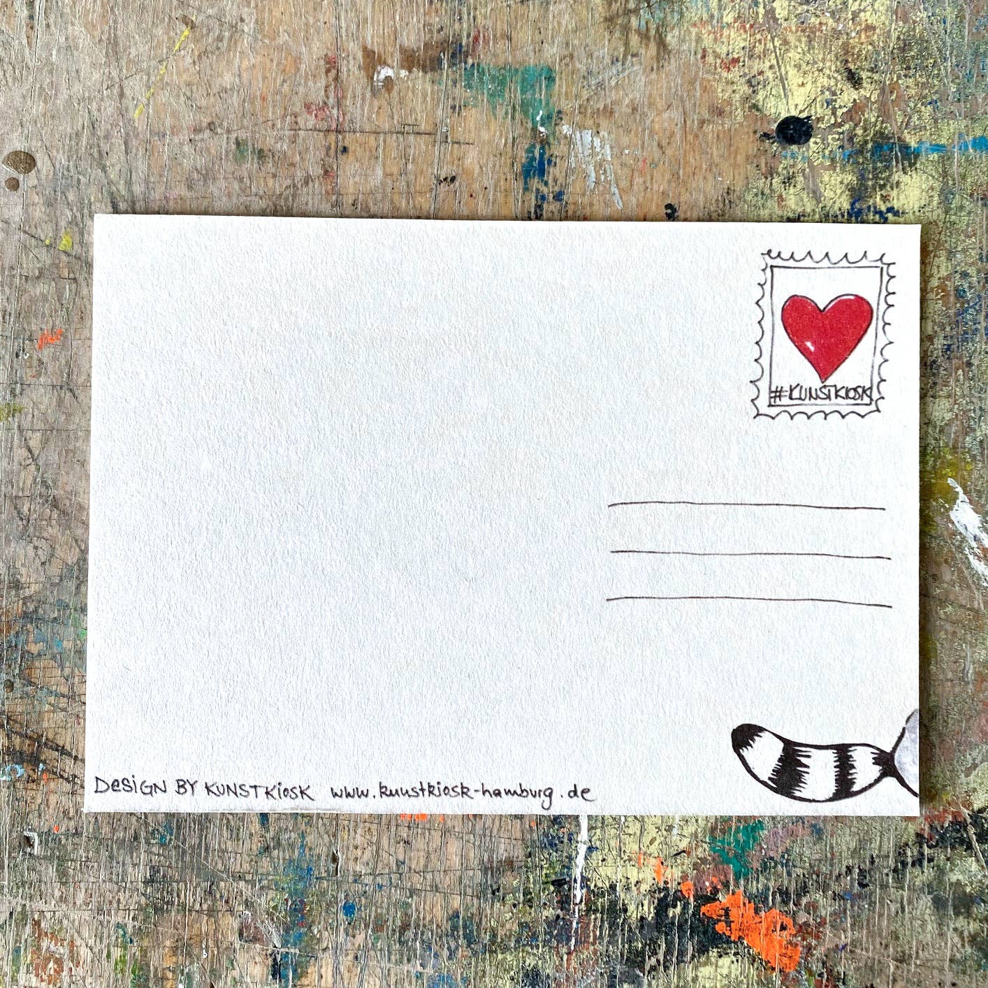 kuki - Wholesale Postcard - "I like you..." Raccoon. kuki Postcard Set of 101