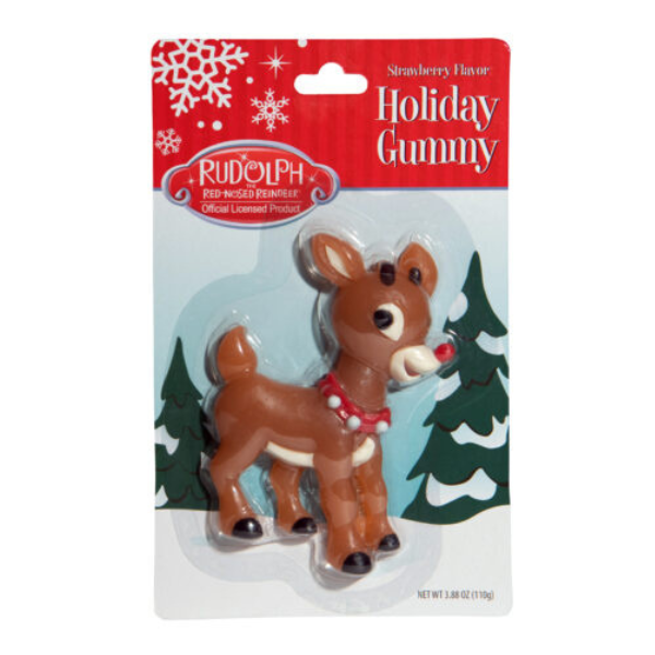 Grandpa Joe's Candy Shop - Wholesale Gummy - Rudolph Strawberry Holiday Gummy 9ct Display0