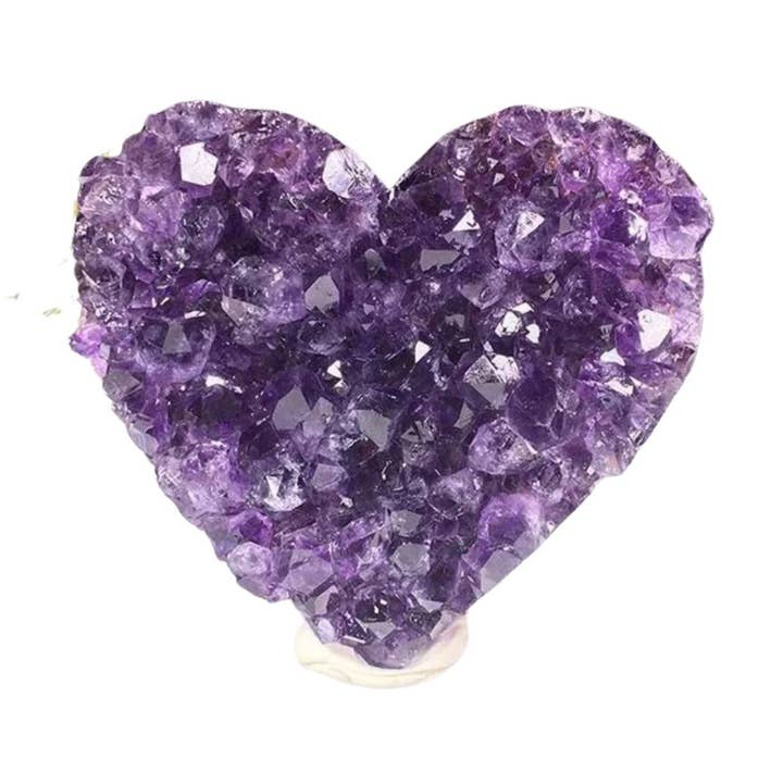 Amethyst Heart Crystal (1.5–2”) for wholesale by Realigned Energy