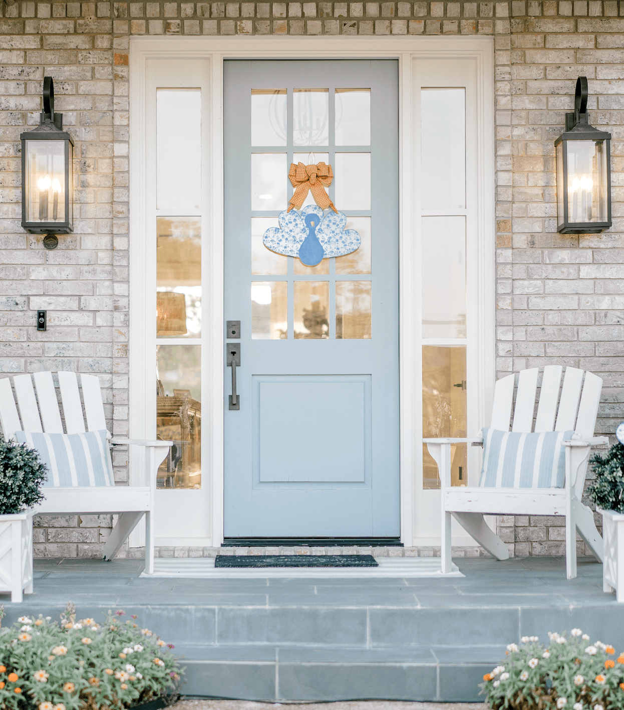 Front Porch Elegance - Vendita all'ingrosso Decorazione per porta - Chinoiserie Turkey (blu) - Gancio da porta8