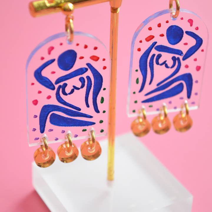 Boo and Boo Factory – Engroshandel Hængeøreringe og creoløreringe – Blå damer akryl Arch dingle øreringe8