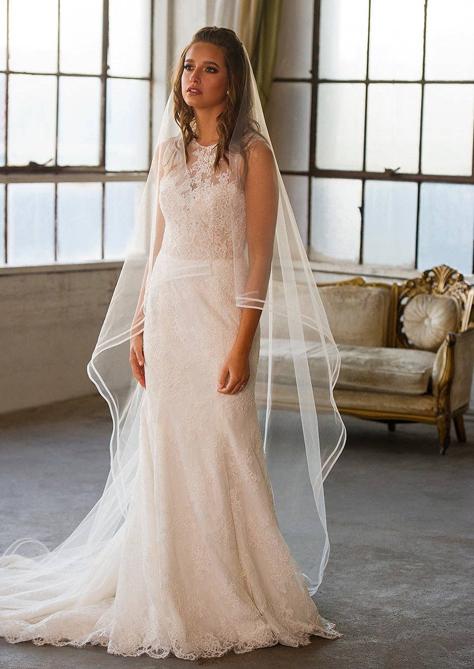 Ariel Taub - Wholesale Veil - Women's - 1805 Two-Row Horsehair Chapel Length Veil1