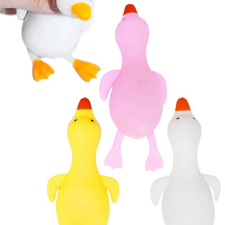 As Shown Duck Fluffy Slime Filled Stretch Pull Squishy Toy for wholesale on Faire
