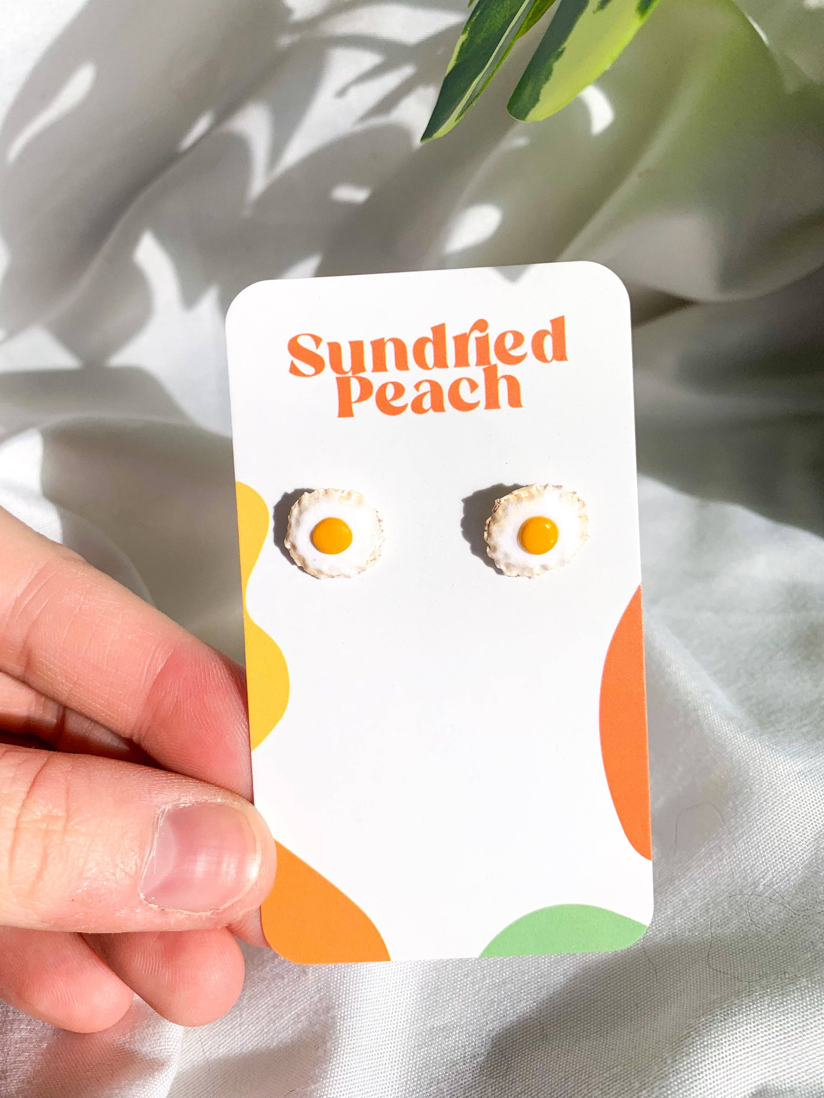 Sundried Peach - Wholesale Stud/Post Earrings - Egg Studs1