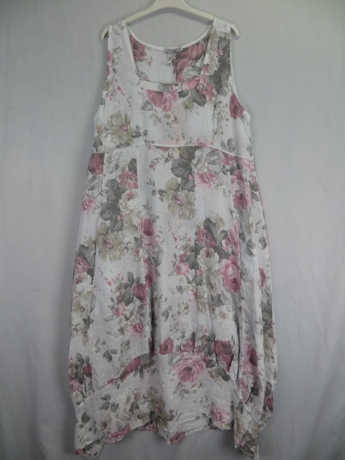 la maison des fibres naturelles - Wholesale Dress - Women's - sleeveless floral dress in 100% linen 622314