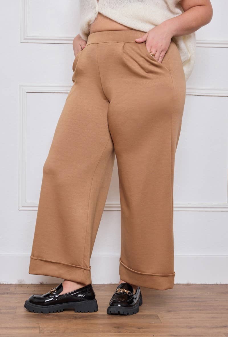 C'MELODIE - Wholesale Pants - Women's - Plus Size - Women's Fluid Pants with Pleat - 25356 CO4