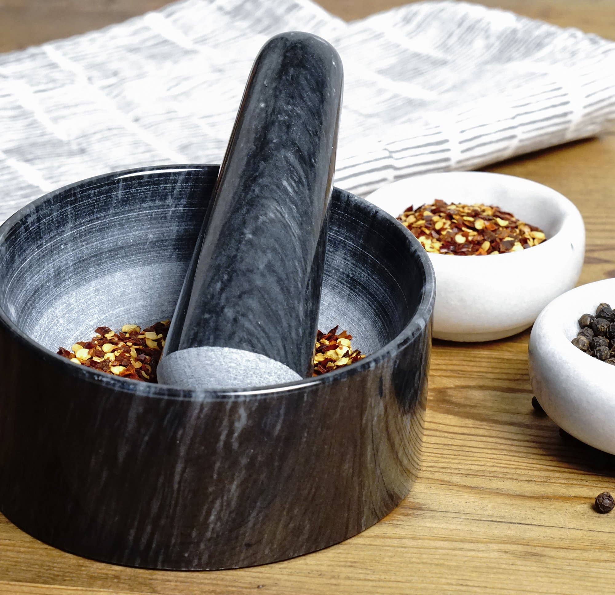 RSVP International - Wholesale Mortar & Pestle - Marble Mortal & Pestle - Black7