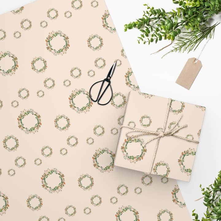 The Copper Fruit - Wholesale Flat Wrap - Luxury Gift Wrap - Advent Wreath - Christmas Wrapping Paper