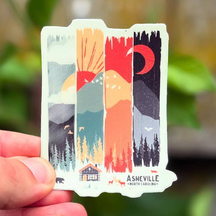 Bergweer (De Vier Seizoenen) | Asheville Sticker voor wholesale door Menottees