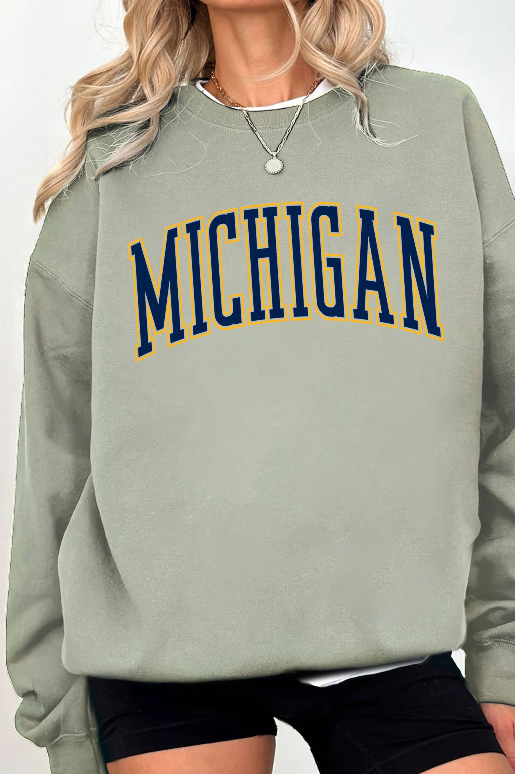 Rustee Clothing - Wholesale Graphic Sweatshirt - Women's - MICHIGAN PUFF GRAPHIC BRUSHED SWEATSHIRTS4