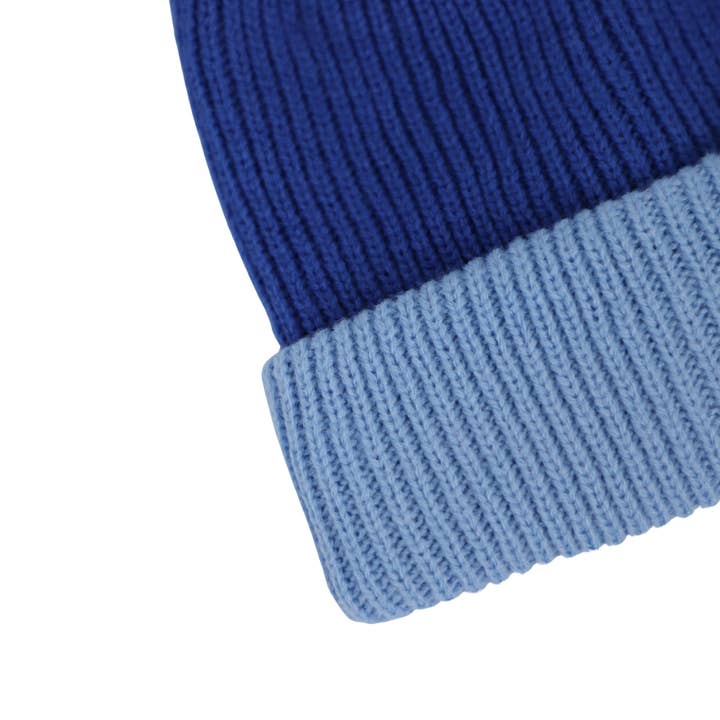 RAD RIVER CO. - Wholesale Beanie - Unisex - Thick Knit Beanie Dark Blue/Light Blue1