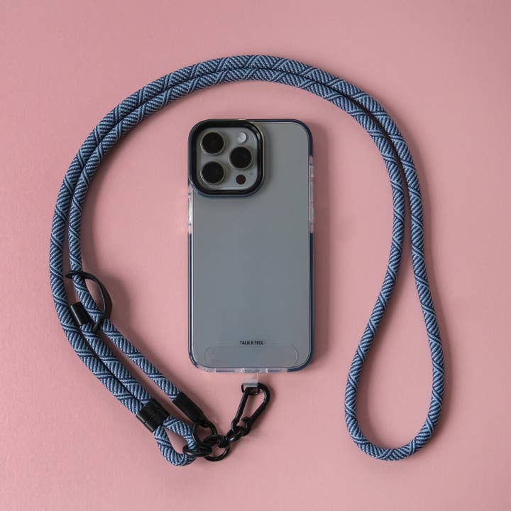 Blue Stripe Crossbody Lanyard Adjustable Phone Strap for wholesale by Talk and Tell
