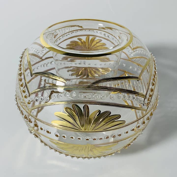 Blown Glass Candle Holder - Sunset Gold for wholesale by Dandarah