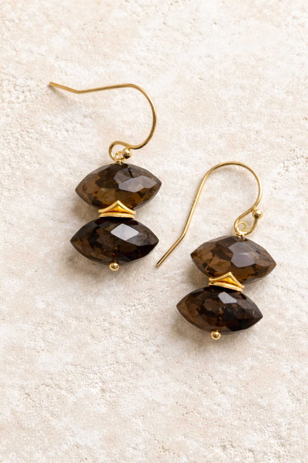 Treisi - Vente Boucles d'oreilles pendantes - Boucles d'oreilles pendantes double marquis en or - E4942