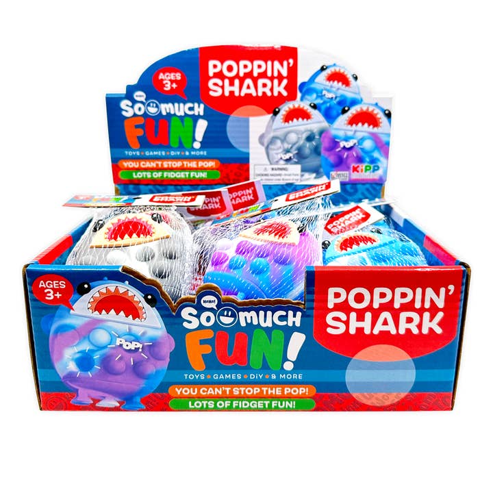Novelty Brands - Wholesale Fidget Toy - Kids - So Much Fun! Fidget Pop Shark Ball Toy - 12/Display1