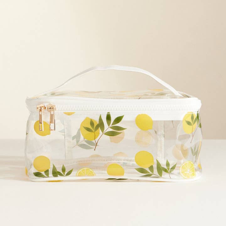 Frem - Wholesale Makeup/Cosmetic Bag - Fruit-Print Clear Makeup Bag with Handle Travel Organizer