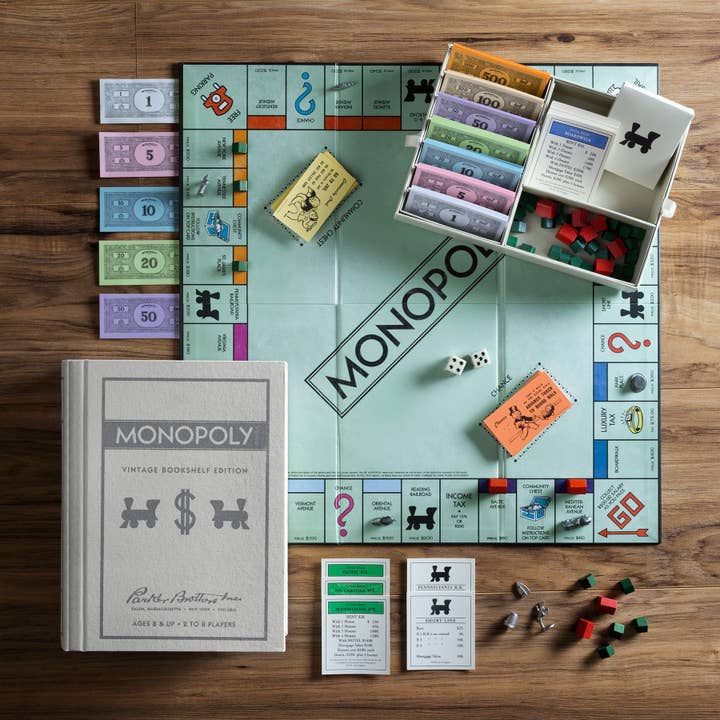 WS Game Company - Wholesale Board Game - Scrabble, Monopoly, Clue Vintage Bookshelf Assortment