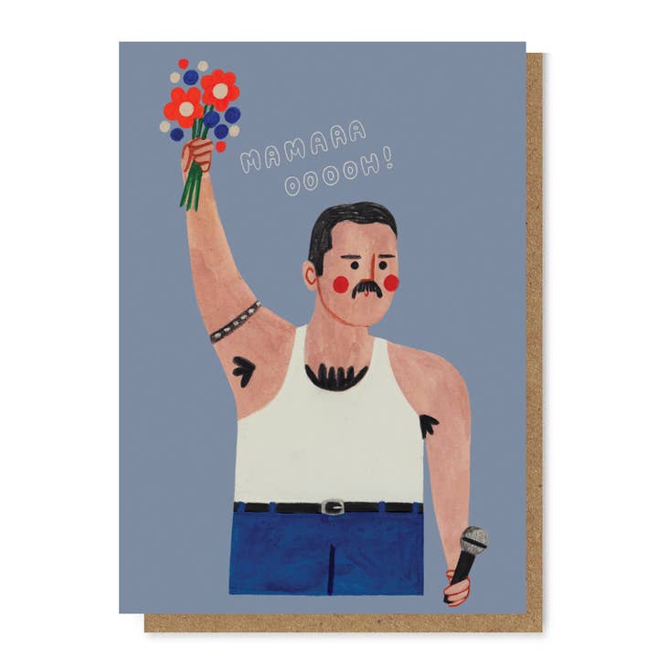 QUEEN / FREDDIE MERCURY card for wholesale by Daria Solak Illustrations