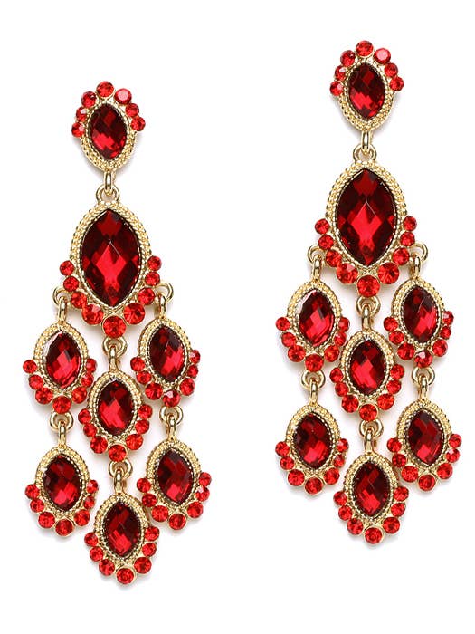 ( G270 ) GLASS CRYSTAL CHELIER EARRING for wholesale by Jewelry Max