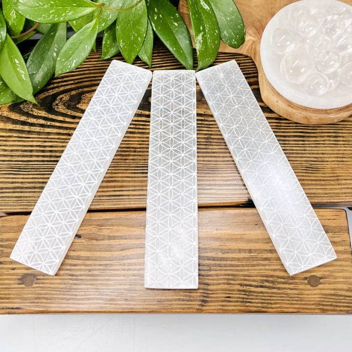 Rock Paradise - Wholesale Incense Holder - Crystal Selenite Incense Burner with Engraved Flower of Life
