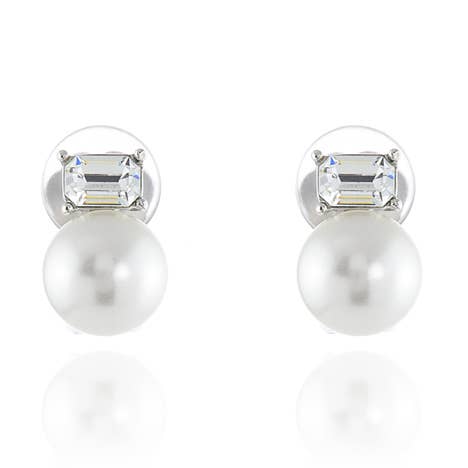 Boucles d'oreilles à clip Cachet Corin en métal rhodié pour la vente par Cachet London