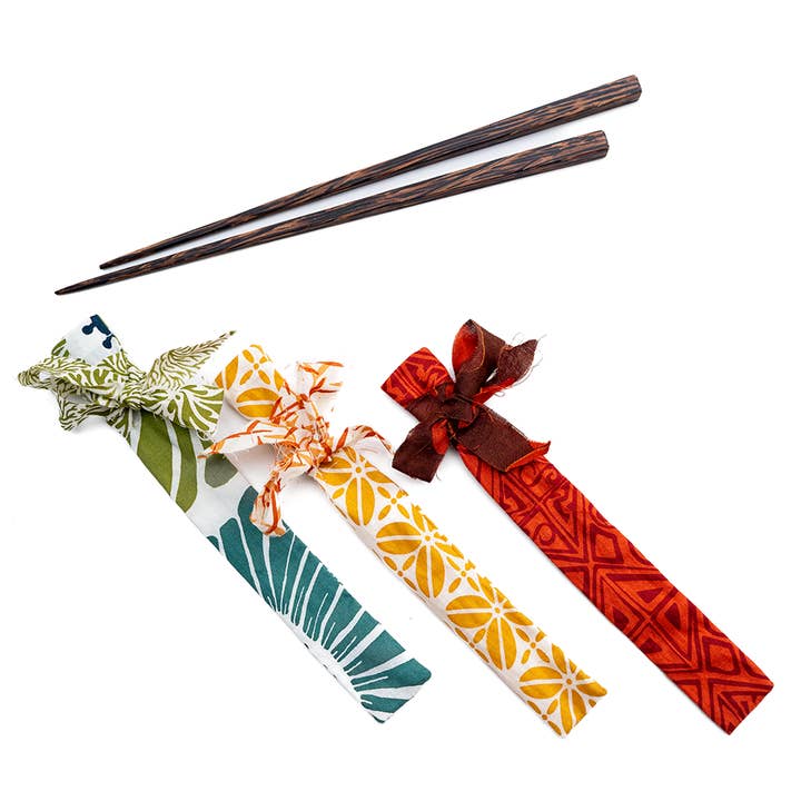 Balizen Direct from Bali - Wholesale Chopsticks - Palm Wood Chopstick in Fabric Wrap1