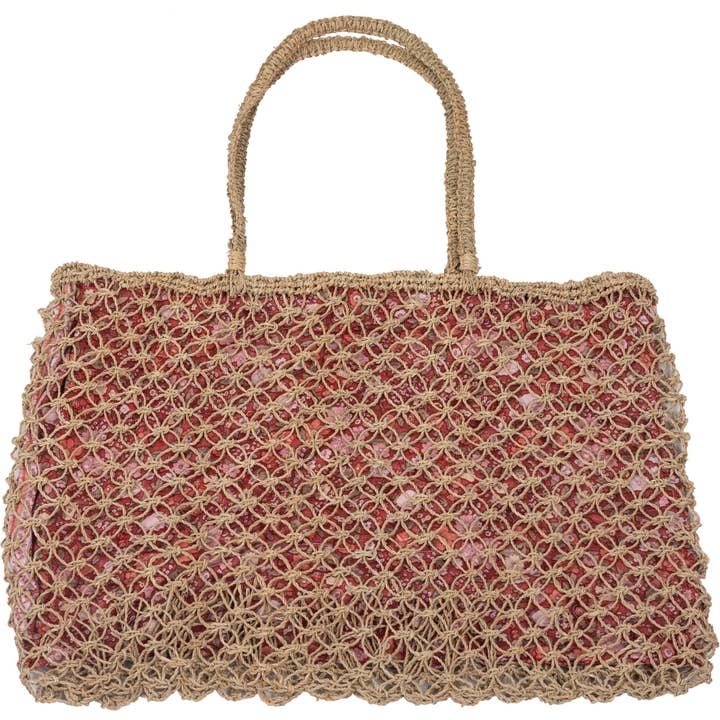 Cabas tressé style filet doublure imprimé Naxos pour la vente par Beau Comme Un Lundi