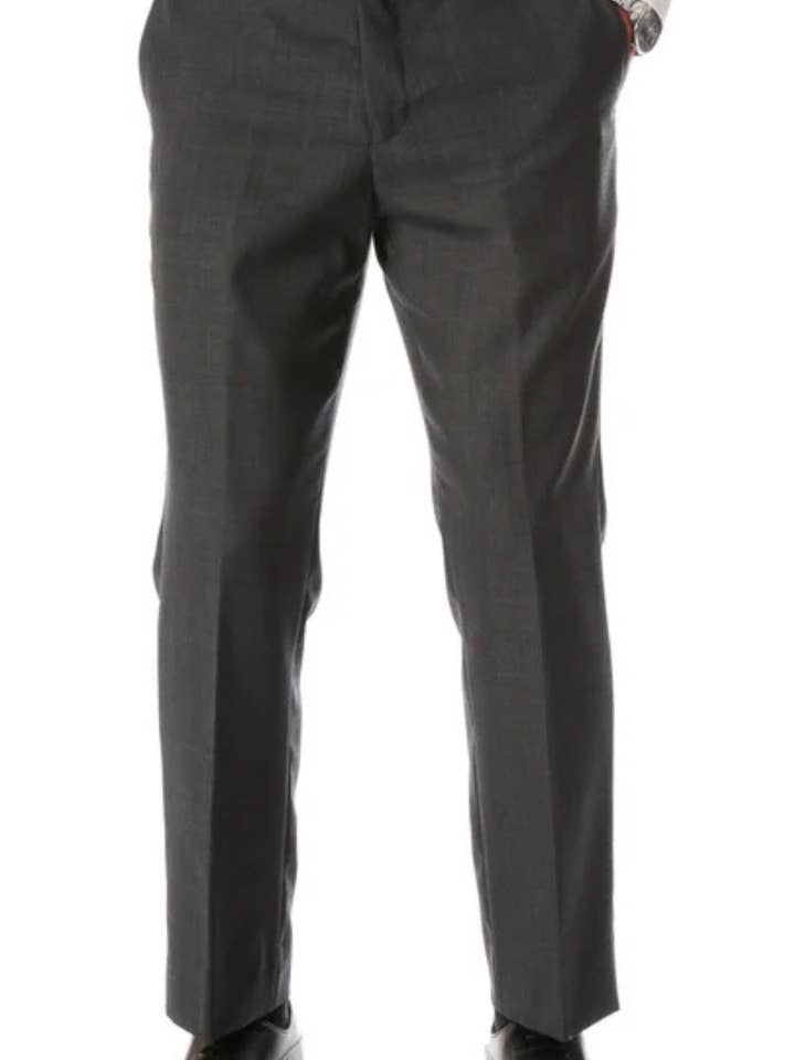 Ben Medium Grau Wollmischung Modern Fit Traveler Pants | Graue Wollhose für Herren für den Großhandel von Ferrecci