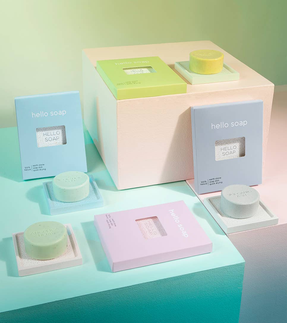 Kalastyle Soap Co. - Wholesale Bath Soap Dish - Kalastyle Home "Hello Soap" Pink Diatomite Soap Dish1