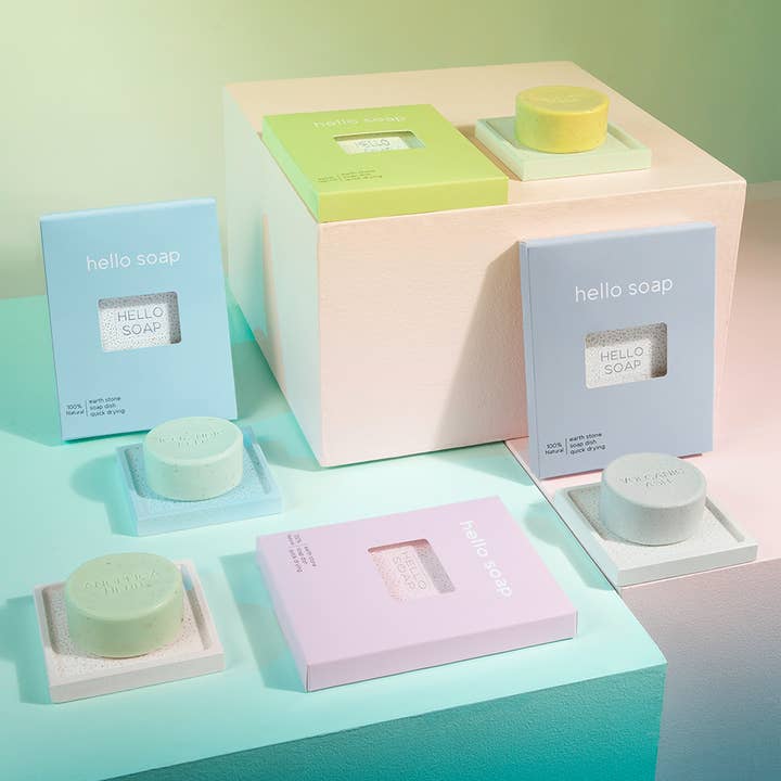 Kalastyle Soap Co. - Wholesale Bath Soap Dish - Kalastyle Home "Hello Soap" Green Diatomite Soap Dish1