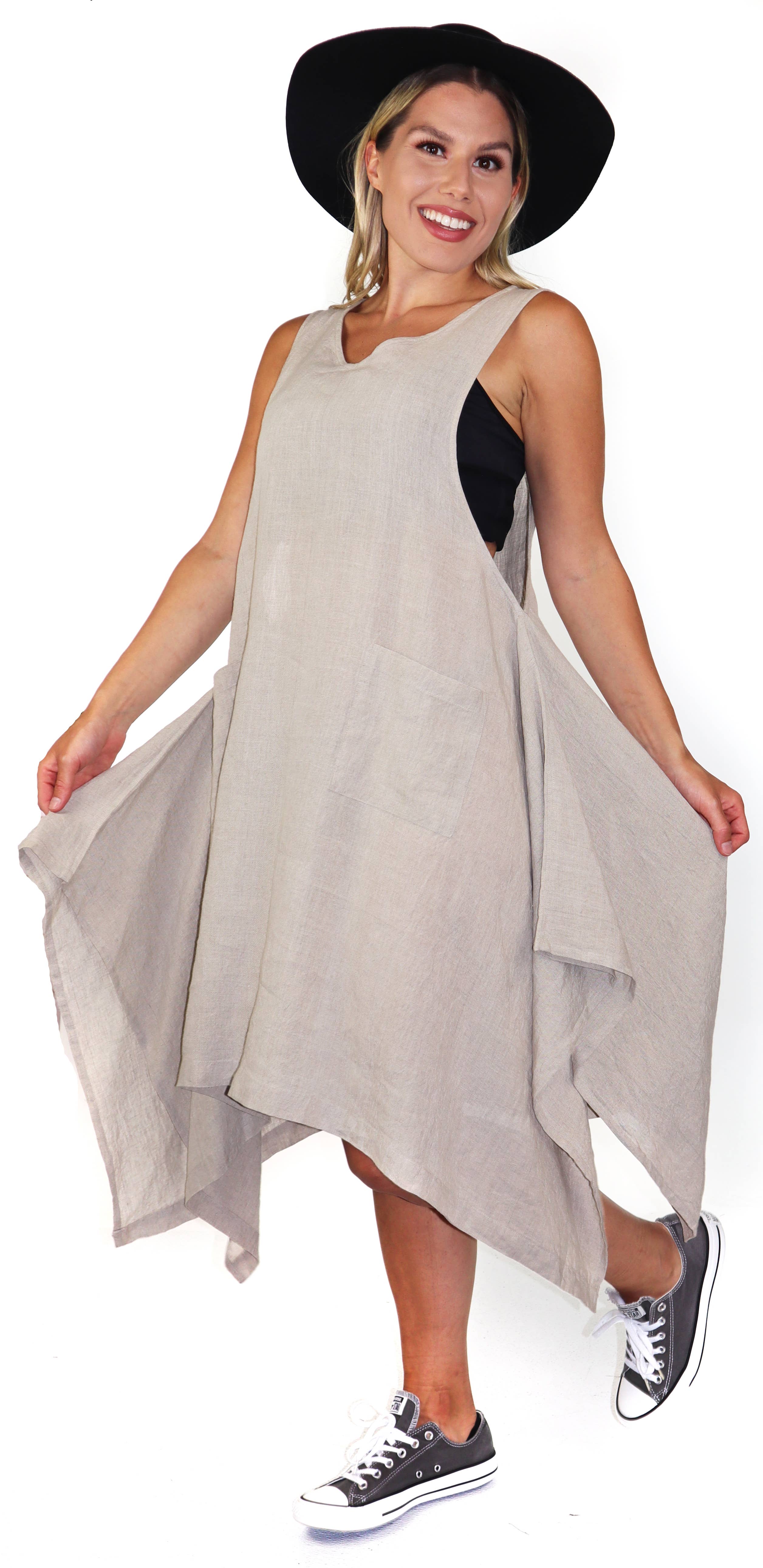 LINEN AND GAUZE - Wholesale Dress - Women's - 3292 Linen Dress10