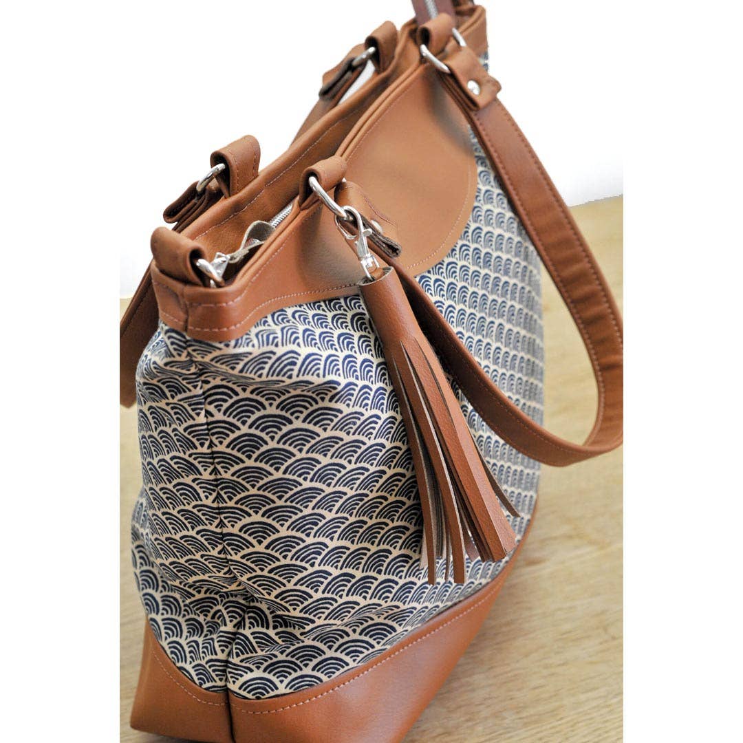 Lauren Holloway - Wholesale Shoulder Bag - Women's - Georgina Shoulder Bag - Blue Japanese Wave1