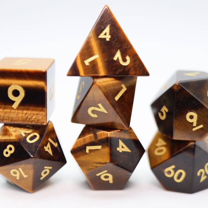 Tiger's Eye - Engraved with Gold for wholesale by Foam Brain Games