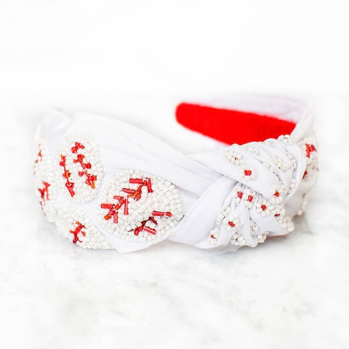 Baseball Beaded Headband for wholesale by Golden Thread