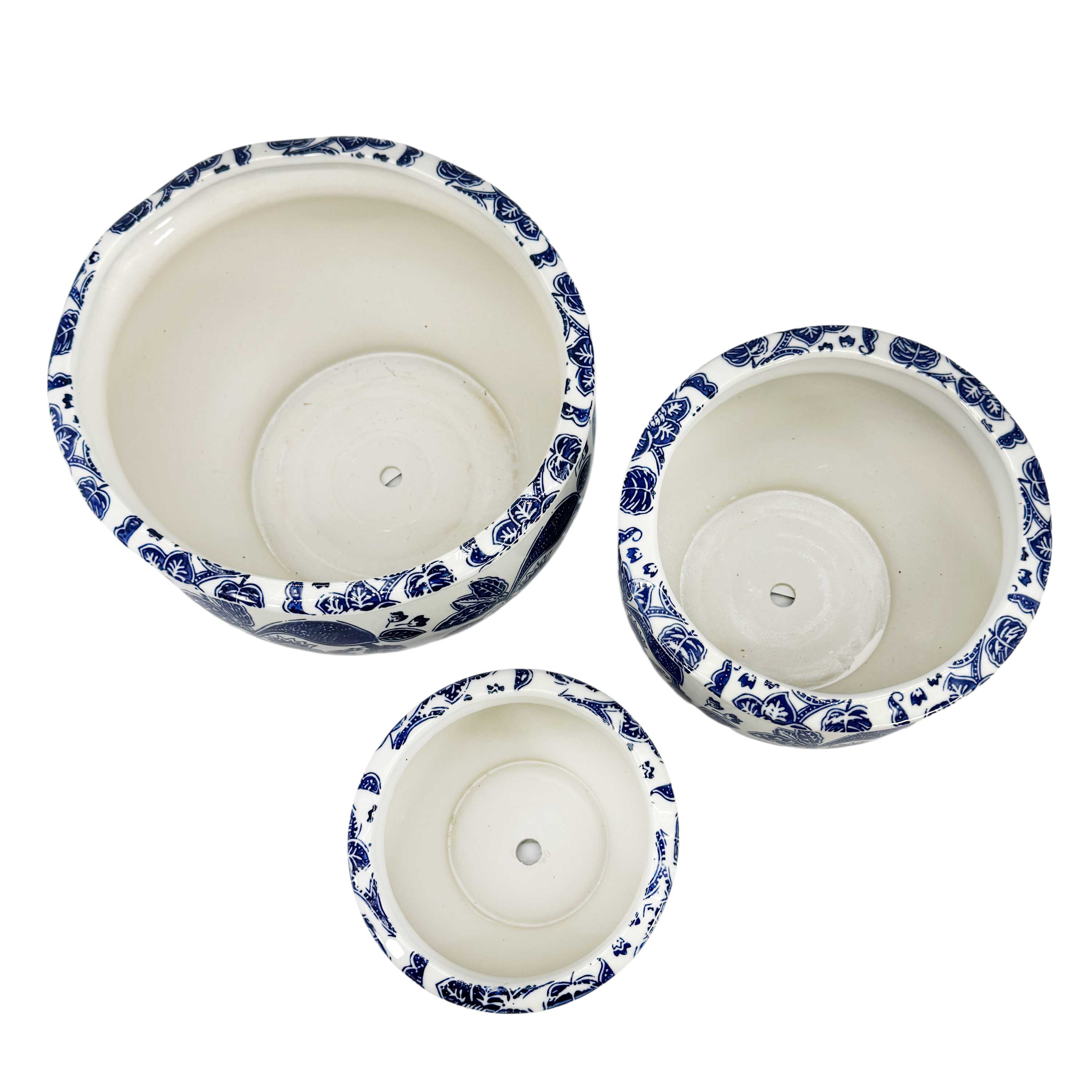 Galt International Company - Vendita all'ingrosso Vasi per piante - Set di 3 vasi per fioriere in ceramica Chinoiserie, 7,5"/10"/13"63