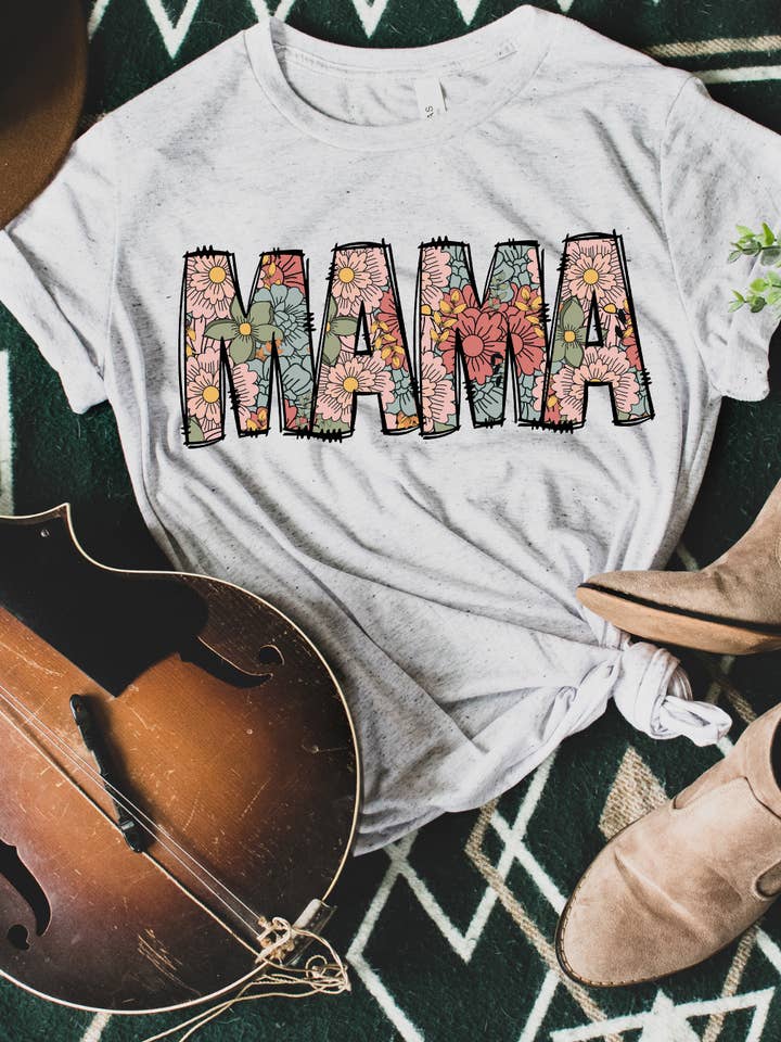 Floral MAMA Mothers Day Adult Tee for wholesale by Uncommon Label
