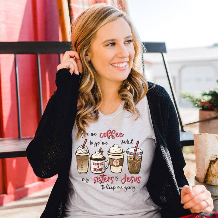 Giv mig kaffe for at få mig i gang DTF varmeoverførsel for engroshandel hos Trendy Transfers