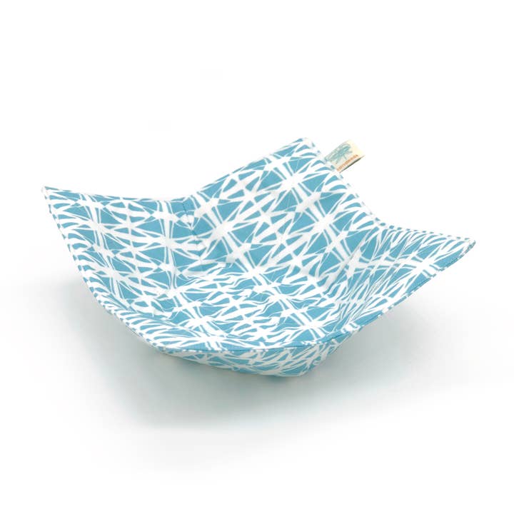 Suporte de tigela de microondas Aqua de vidro manchado por atacado de Shawn Sargent Designs