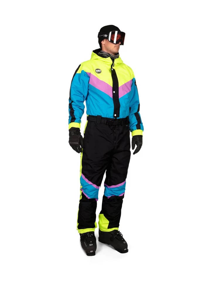 Tipsy Elves – Fato de esqui – Homem por atacado – Fato de Neve Icy Blunder - Fato de Esqui Colorblock Neon para Homem3