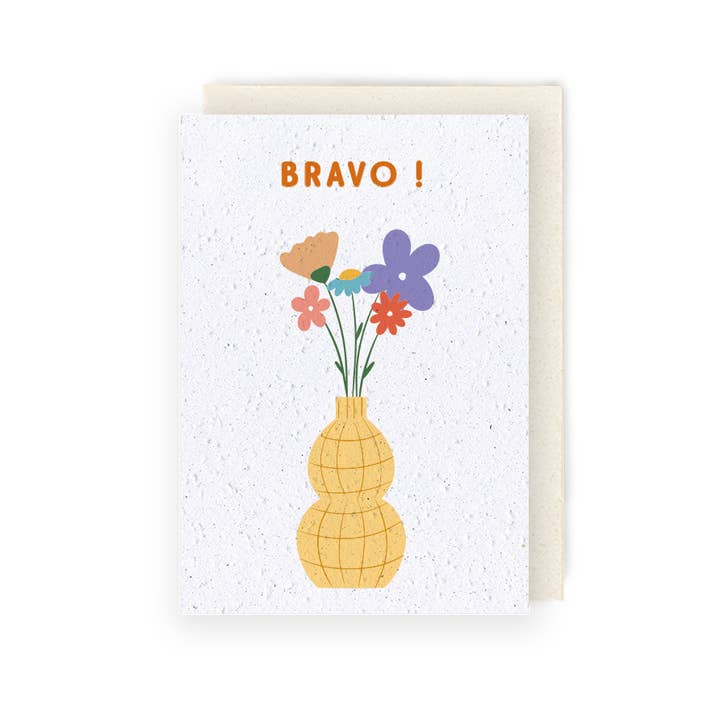 Plant card - Bravo vase for wholesale by Papier Fleur