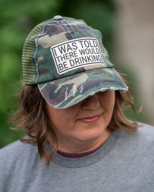 dkhandmade - Wholesale Trucker Hat - Women's - I WAS TOLD DRINKING BALL CAP | UNISEX HAT | DISTRESSED11