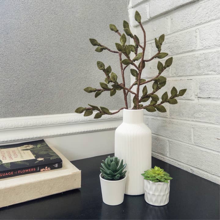 Sheep Farm Felt - Wholesale Artificial Plant - Green Foliage | 16" Stem