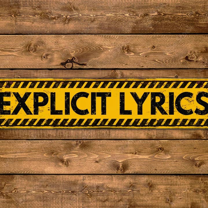 Explicit Lyrics Street Sign Music Artist Recording Studio Vintage Style for wholesale by Game Time Prints