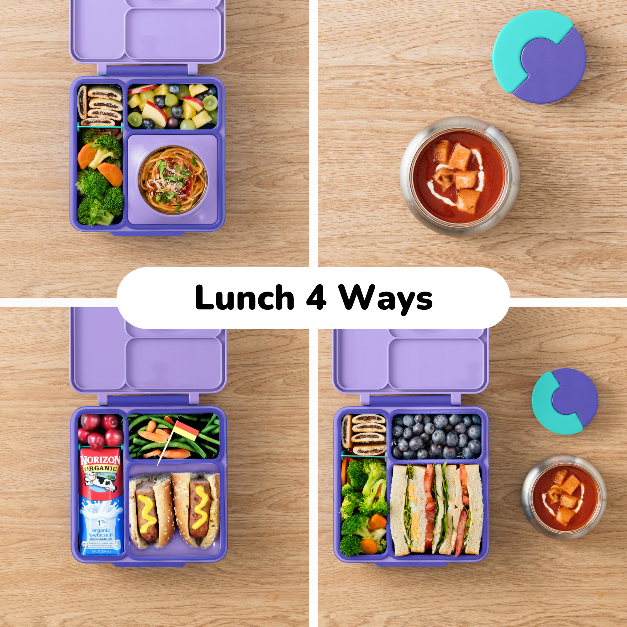 OmieLife - Wholesale Broodtrommel/lunchdoos - Kinderen - OmieBox: Paarse pruim4