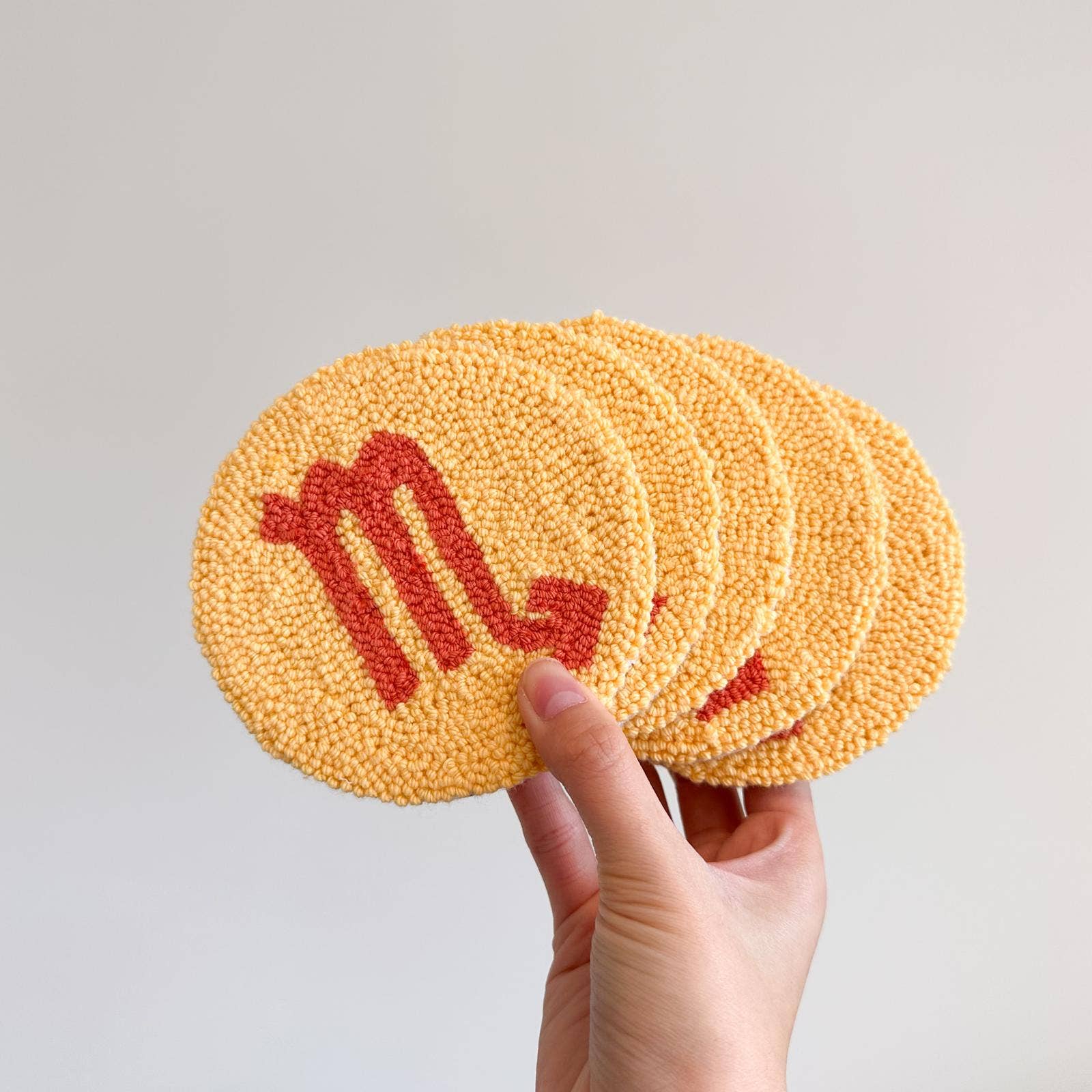 Weavey Studio - Wholesale Coasters - Weavey Studio, Zodiac Sign star sign Punch Needle Coasters