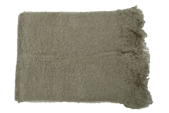 Gebreide plaid olijfgrijs 150x220 voor wholesale door MrsBLOOM