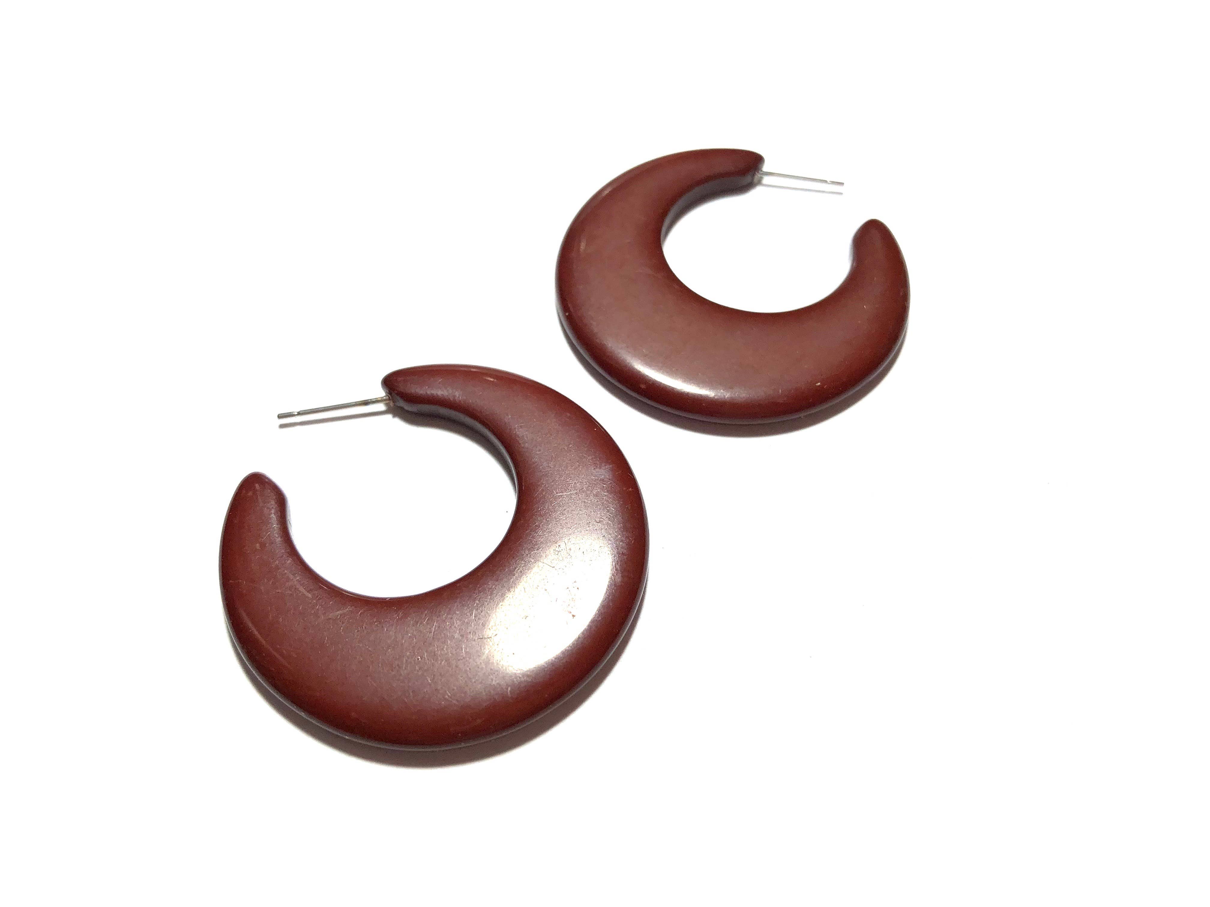 Leetie Lovendale - Wholesale Hoop Earrings - Brown Mod Go Go Lucite Hoop Earrings4